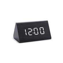 Load image into Gallery viewer, Digital Clock LED Wooden Alarm Clock Table Sound Control Electronic Clocks Desktop USB/AAA Powered Desperadoes Home Table Decor