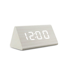Load image into Gallery viewer, Digital Clock LED Wooden Alarm Clock Table Sound Control Electronic Clocks Desktop USB/AAA Powered Desperadoes Home Table Decor