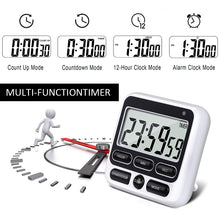 Load image into Gallery viewer, Digital Screen Kitchen Timer Large Display Digital Timer Square Cooking Count Up Countdown Alarm Clock Sleep Stopwatch Clock
