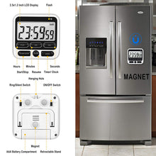Load image into Gallery viewer, Digital Screen Kitchen Timer Large Display Digital Timer Square Cooking Count Up Countdown Alarm Clock Sleep Stopwatch Clock