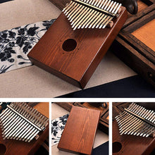 Load image into Gallery viewer, 17 Keys Bull Kalimba Thumb Paino Made By Solid Mahogany Portable Mbira Sanza African Wood Finger Piano