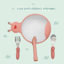 Load image into Gallery viewer, Children Silicone Plate Cartoon Bowl Eat Training Tableware Suction Cup Bowl Spoon Set