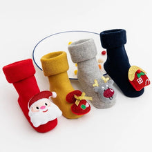 Load image into Gallery viewer, Baby Christmas Socks Winter Thick Terry Socks For Newborn Cartoon Santa Elk Anti Slip Floor Socks Keep Warm Kids Boys Girls Sock