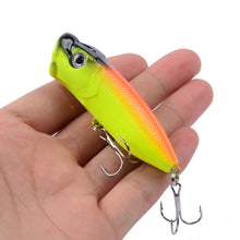 Load image into Gallery viewer, 1pcs Fishing Lures 6.5cm/12g Topwater Popper Bait 5 Color Hard Bait Artificial Wobblers Plastic Fishing Tackle With 6# Hooks