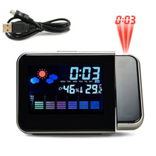 Load image into Gallery viewer, LED Digital Alarm Clock Watch Table Electronic Desktop Clocks USB Wake Up FM Radio Time Projector Snooze Function 2 Alarm