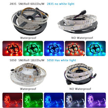 Load image into Gallery viewer, LED Strip Light RGB 5050 2835 Flexible Ribbon WiFi Bluetooth 12V led strip 20M 5M 10M 15M Waterproof Tape Diode+Control+Adapter