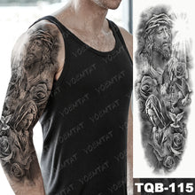 Load image into Gallery viewer, Large Arm Sleeve Tattoo Lion Crown King Rose Waterproof Temporary Tatoo Sticker Wild Wolf Tiger Men Full Skull Totem Tatto