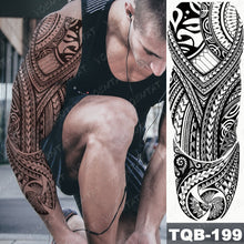 Load image into Gallery viewer, Large Arm Sleeve Tattoo Lion Crown King Rose Waterproof Temporary Tatoo Sticker Wild Wolf Tiger Men Full Skull Totem Tatto