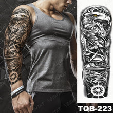 Load image into Gallery viewer, Large Arm Sleeve Tattoo Lion Crown King Rose Waterproof Temporary Tatoo Sticker Wild Wolf Tiger Men Full Skull Totem Tatto