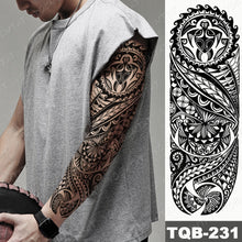 Load image into Gallery viewer, Large Arm Sleeve Tattoo Lion Crown King Rose Waterproof Temporary Tatoo Sticker Wild Wolf Tiger Men Full Skull Totem Tatto