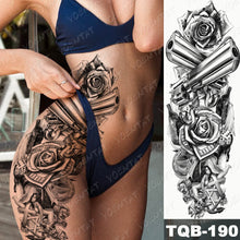 Load image into Gallery viewer, Large Arm Sleeve Tattoo Lion Crown King Rose Waterproof Temporary Tatoo Sticker Wild Wolf Tiger Men Full Skull Totem Tatto