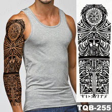 Load image into Gallery viewer, Large Arm Sleeve Tattoo Lion Crown King Rose Waterproof Temporary Tatoo Sticker Wild Wolf Tiger Men Full Skull Totem Tatto