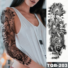 Load image into Gallery viewer, Large Arm Sleeve Tattoo Lion Crown King Rose Waterproof Temporary Tatoo Sticker Wild Wolf Tiger Men Full Skull Totem Tatto