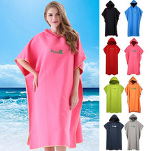 Load image into Gallery viewer, Men Women Diving Suit Change Robes Poncho Quick-dry Hooded Towel Sweat-absorbent Swim Robe Summer Beach Pool Swimming #N