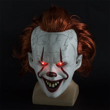 Load image into Gallery viewer, New LED Horror Pennywise Joker Scary Mask Cosplay Stephen King Chapter Two Clown Latex Masks Helmet Halloween Party Props