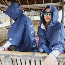 Load image into Gallery viewer, Swimming Pool Beach Towels Microfiber Changing Robe Cloak Man Women Bathrobe Hooded Surf Poncho Towel Swimsuit Beachwear