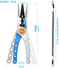 Load image into Gallery viewer, Fishing Pliers Aluminum Braid Cutters Split Ring Pliers Hook Remover Fish Holder with Sheath and Lanyard