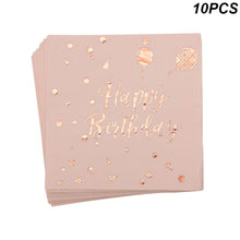 Load image into Gallery viewer, Rose Gold Party Disposable Tableware Plate Number Balloon Girl Birthday Party Wedding Decor Adult Celebration Baby Shower Decor