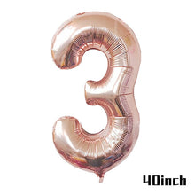 Load image into Gallery viewer, Rose Gold Party Disposable Tableware Plate Number Balloon Girl Birthday Party Wedding Decor Adult Celebration Baby Shower Decor