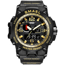 Load image into Gallery viewer, Watches For Men 50M Waterproof Clock Alarm reloj hombre 1545D Dual Display Wristwatch Quartz Military Watch Sport Mens
