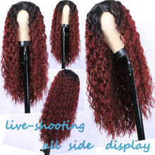Load image into Gallery viewer, Long Curly Wig Synthetic Wigs Red Cosplay Heat Resistant Middle Part Wig for Women