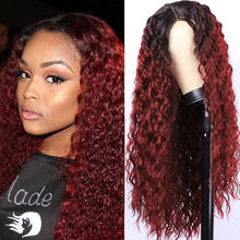 Load image into Gallery viewer, Long Curly Wig Synthetic Wigs Red Cosplay Heat Resistant Middle Part Wig for Women