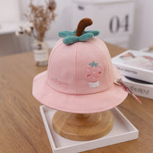Load image into Gallery viewer, 0-3 years Summer Cute Fruit Embroidery Baby Girl Bucket Hats Kids Boy Sunscreen Panama Caps Toddler Infant