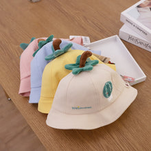 Load image into Gallery viewer, 0-3 years Summer Cute Fruit Embroidery Baby Girl Bucket Hats Kids Boy Sunscreen Panama Caps Toddler Infant