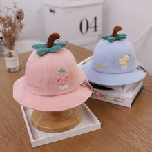 Load image into Gallery viewer, 0-3 years Summer Cute Fruit Embroidery Baby Girl Bucket Hats Kids Boy Sunscreen Panama Caps Toddler Infant
