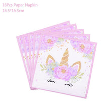 Load image into Gallery viewer, Unicorn Disposable Tableware Unicorn Party Supplies Paper Plate Cups Napkins Unicorn Birthday Party Decoration Baby Shower Girl