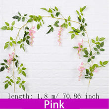Load image into Gallery viewer, Wisteria Artificial Flowers Vine Garland Wedding Arch Decor Backdrop Fake Plants Foliage Rattan Trailing Faux Flowers Ivy Wall