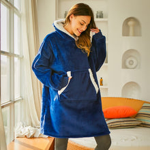 Load image into Gallery viewer, Women Blanket Sweatshirt Robe Winter Hoodies Outdoor Hooded Coats Warm Comfort Bathrobe Christmas Fleece Blanket Sudadera Mujer
