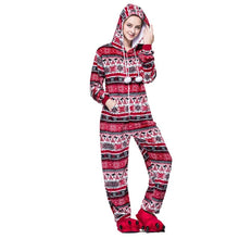 Load image into Gallery viewer, Women Snowflake Onesies Pajamas Winter Kigurumi Pyjama Cartoon Red Bird Sexy Hooded Pijama Sleepwear Onesies Pajamas