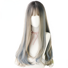 Load image into Gallery viewer, Layer Blue Brown Black LOLITA Wigs With Bangs Long Straight Omber Purple Noble Wigs For Women Fashion Cosplay Wig