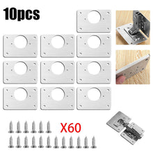 Load image into Gallery viewer, 1/2/4/10Pcs Hinge Repair Plate Cabinet Furniture Drawer Table Repair Mount Tool Hardware Stainless Steel Hinge Fixing Plate
