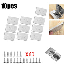 Load image into Gallery viewer, 1/2/4/10Pcs Hinge Repair Plate Cabinet Furniture Drawer Table Repair Mount Tool Hardware Stainless Steel Hinge Fixing Plate
