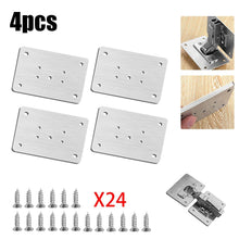 Load image into Gallery viewer, 1/2/4/10Pcs Hinge Repair Plate Cabinet Furniture Drawer Table Repair Mount Tool Hardware Stainless Steel Hinge Fixing Plate
