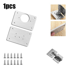 Load image into Gallery viewer, 1/2/4/10Pcs Hinge Repair Plate Cabinet Furniture Drawer Table Repair Mount Tool Hardware Stainless Steel Hinge Fixing Plate
