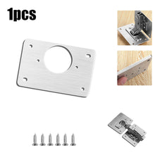 Load image into Gallery viewer, 1/2/4/10Pcs Hinge Repair Plate Cabinet Furniture Drawer Table Repair Mount Tool Hardware Stainless Steel Hinge Fixing Plate
