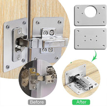 Load image into Gallery viewer, 1/2/4/10Pcs Hinge Repair Plate Cabinet Furniture Drawer Table Scharnier Stainless Steel Household Hardware Hinge Fixing Plate
