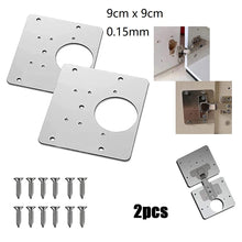 Load image into Gallery viewer, 1/2/4/10Pcs Hinge Repair Plate Cabinet Furniture Drawer Table Scharnier Stainless Steel Household Hardware Hinge Fixing Plate
