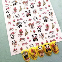 Load image into Gallery viewer, 1 PC Cute Bear Animals Design Self Adhesive Back Glue Decal Stamping DIY Decoration Tools Nail Stickers TSC 186
