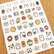 Load image into Gallery viewer, 1 PC Cute Bear Animals Design Self Adhesive Back Glue Decal Stamping DIY Decoration Tools Nail Stickers TSC 186
