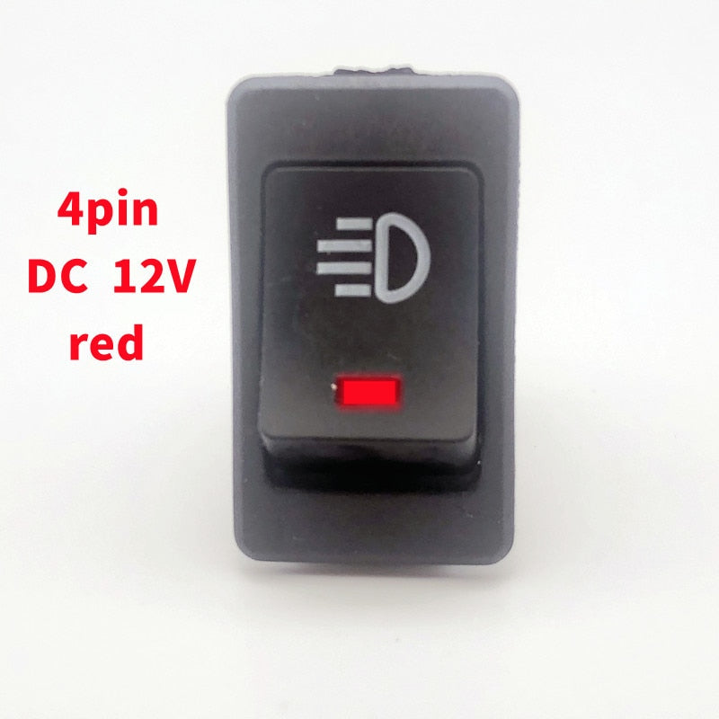 1 PCS,Car Fog Lights,Rocker Switch,ON-OFF,4Pin,2 Position,Electrical Equipment With Lighting Power,35A Lndicator Light 12V DC