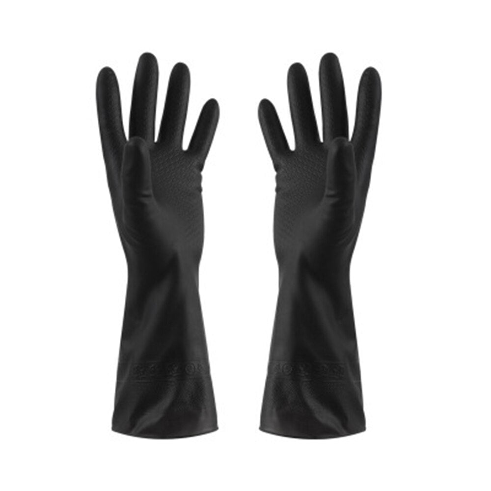 1 Pair Black Gloves Home Washing Cleaning Gloves Garden Kitchen Dish Fingers Rubber Dishwashing Household Cleaning Gloves
