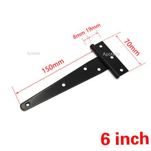 Load image into Gallery viewer, 1 Pcs Black Paint T Shape Triangle Hinge Cabinet Shed Wooden Door Gate Hinges Hardware
