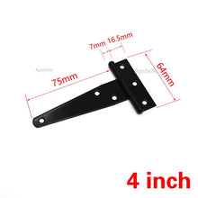 Load image into Gallery viewer, 1 Pcs Black Paint T Shape Triangle Hinge Cabinet Shed Wooden Door Gate Hinges Hardware
