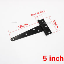 Load image into Gallery viewer, 1 Pcs Black Paint T Shape Triangle Hinge Cabinet Shed Wooden Door Gate Hinges Hardware
