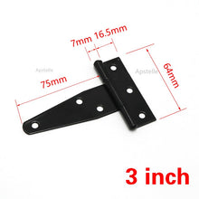 Load image into Gallery viewer, 1 Pcs Black Paint T Shape Triangle Hinge Cabinet Shed Wooden Door Gate Hinges Hardware
