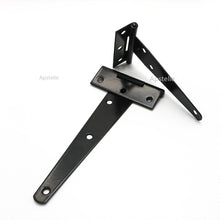 Load image into Gallery viewer, 1 Pcs Black Paint T Shape Triangle Hinge Cabinet Shed Wooden Door Gate Hinges Hardware
